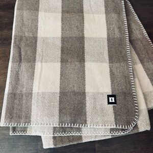 Ektos Wool Blanket Bedding Twin Brown Tan Plaid
